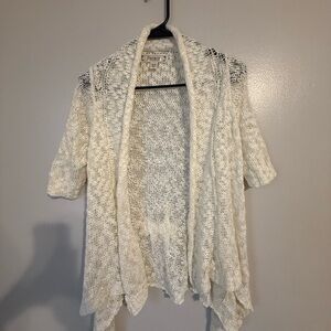 Decree Cream Open-Front Cardigan